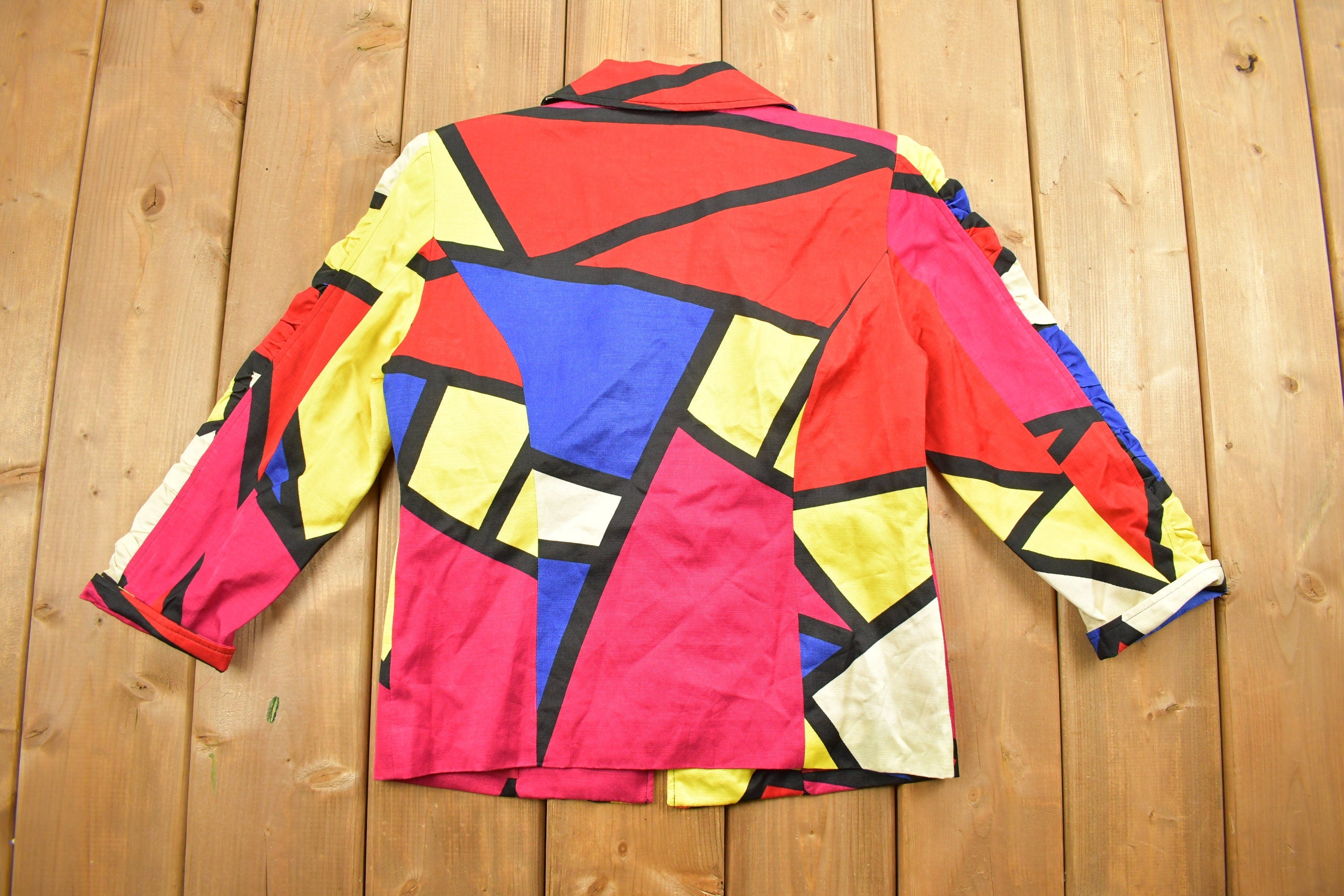 Vintage 1990s Mishca Color Block Windbreaker Jacket