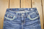 Vintage Y2K Miss Me Bedazzled Low Rise Jeans Size 26x33