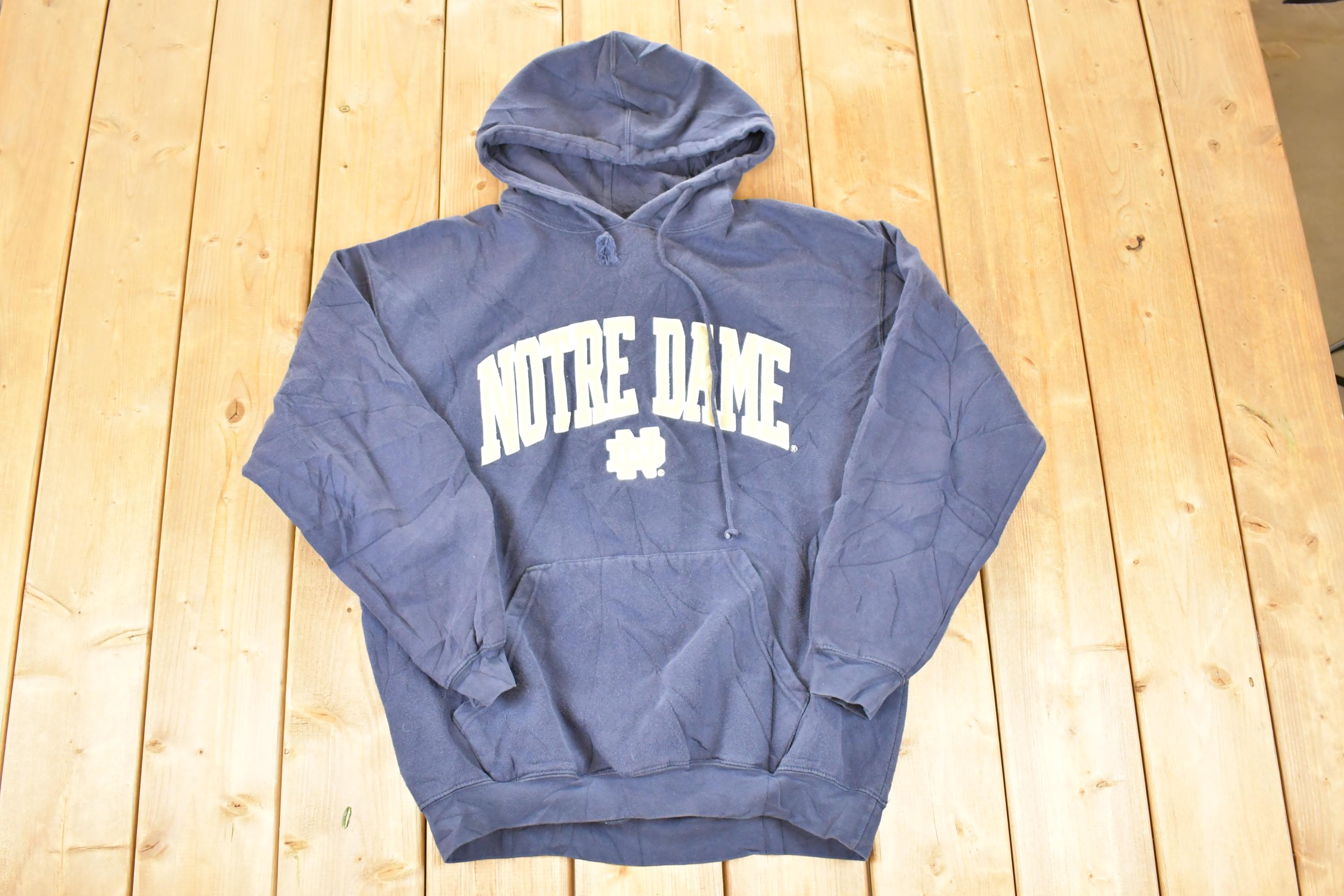 Vintage 1990s Notre Dame University Hoodie Sweater Men's L