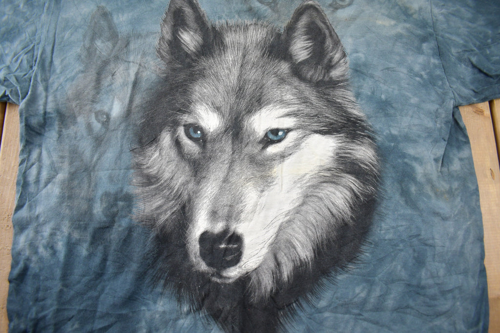 Vintage 2000 Wolf Theme Graphic Tie Dye The Mountains T-Shirt
