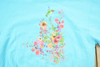 Vintage 1990s Hummingbird Floral Print Cute Crewneck Sweater