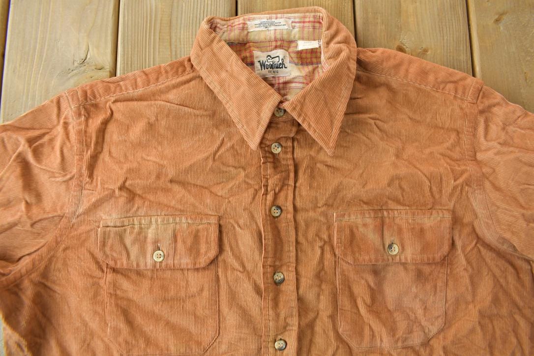 Vintage 1980s Woolrich Corduroy Button Up Shirt