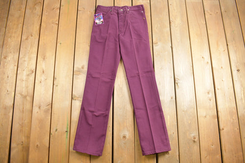 Wrangler Cowboy Cut Deadstock Vintage 1980s Jeans Size 28 x 34 Burgundy
