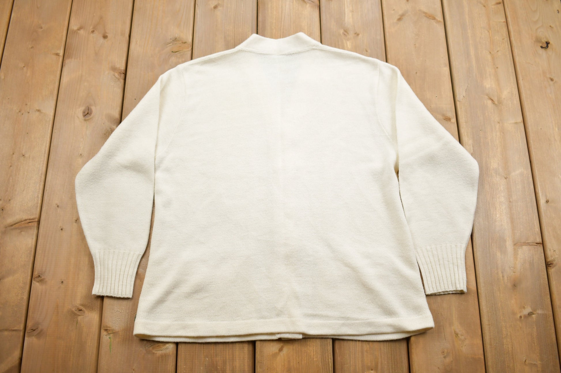 Vintage 1990s Blank Knitted Cardigan Sweater