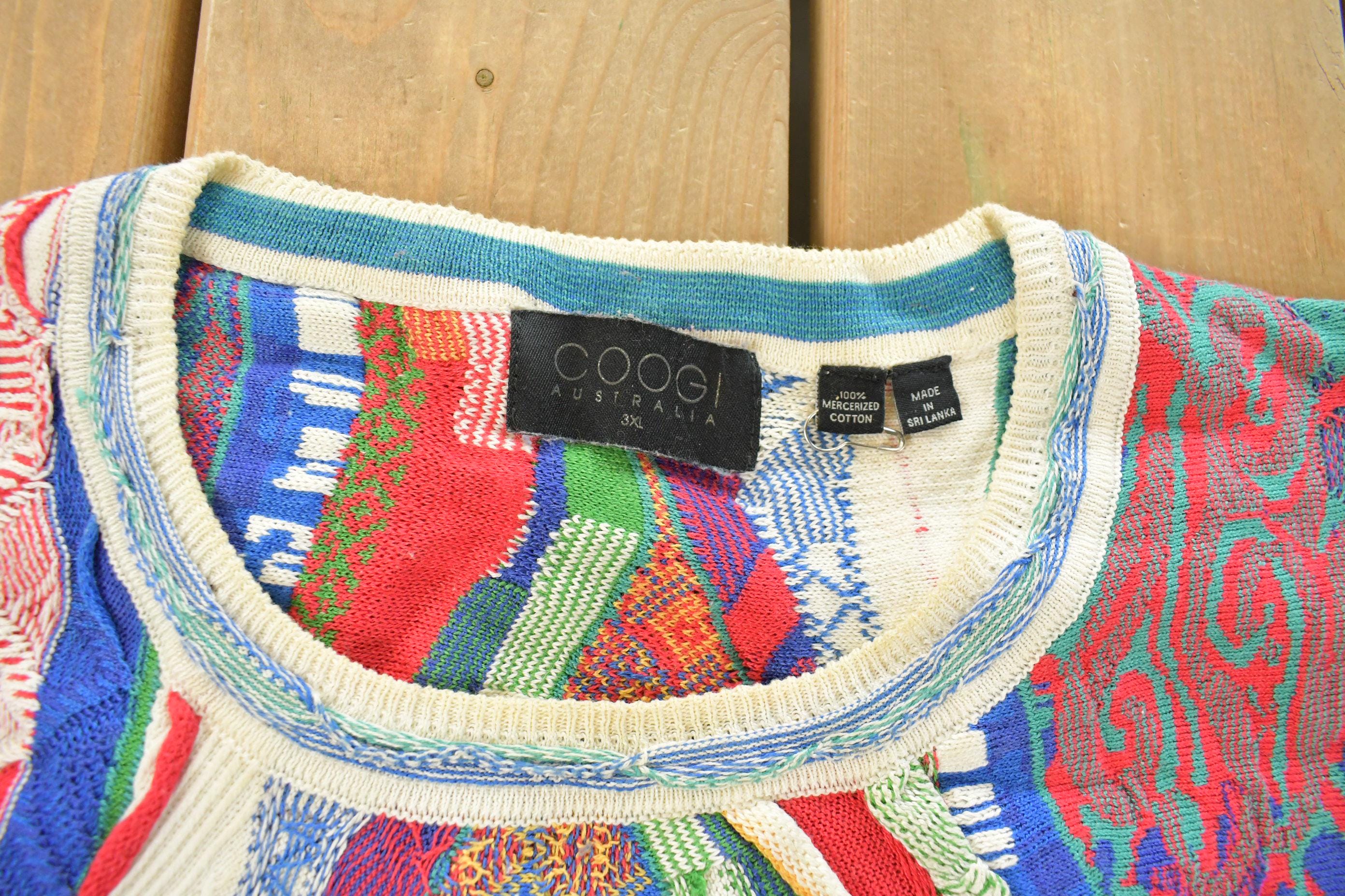 Vintage 1990s Coogi 3D Knit Abstract Crewneck Sweater Men's 2XL