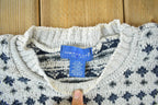 Vintage 1990s Towncraft Knit Abstract Pattern Crewneck Sweater Men's Large  Made In USA  90s Crewneck  Preppy Knits