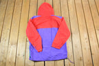 Vintage 1990s Sierra Designs Colour Block Hooded Windbreaker Quarter Zip Spring Jacket