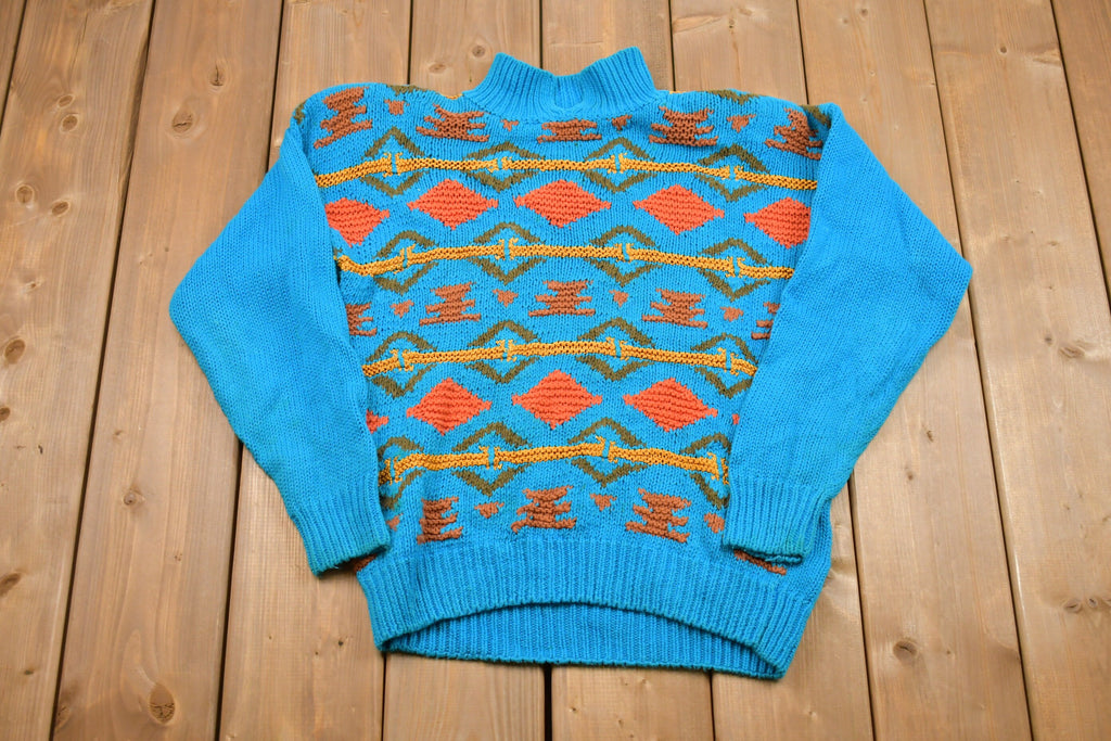 Vintage Knitted Geometric Design Sweater