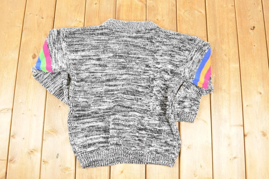 Vintage 1990s Pinwheels Abstract Knit Crewneck Sweater Women's L