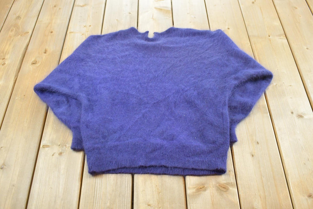 Vintage 1980s Minali Angora Blend Knit Sweater Women's Small