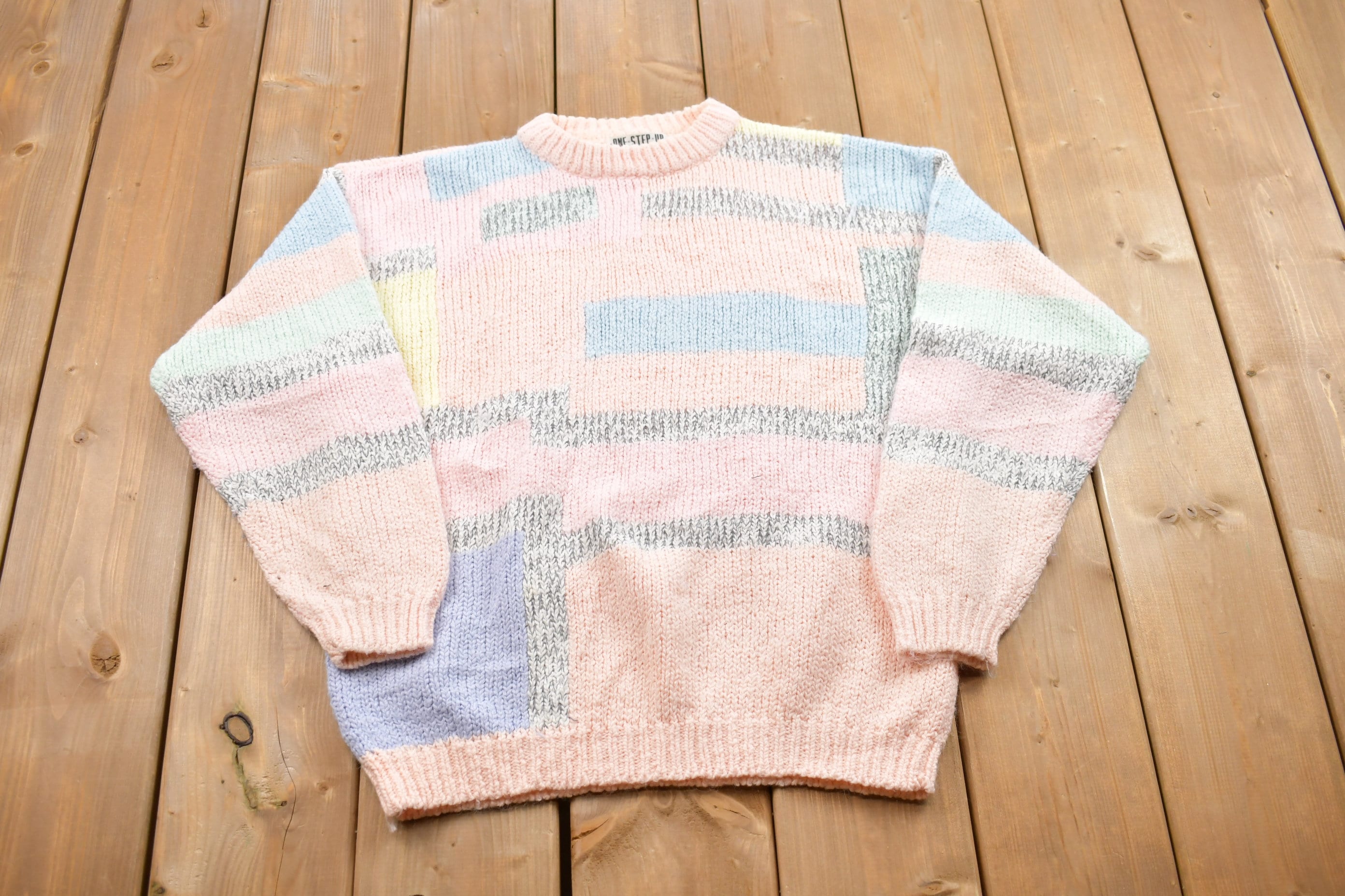 Vintage 1990s Pastel Knitted Crewneck Sweater