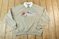 Vintage 1990s Winter Birds Cute Collared Embroidered Crewneck Sweater