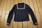 Vintage 1940s Navy Wool WW2 Pull Over Marine Unifrom Jacket
