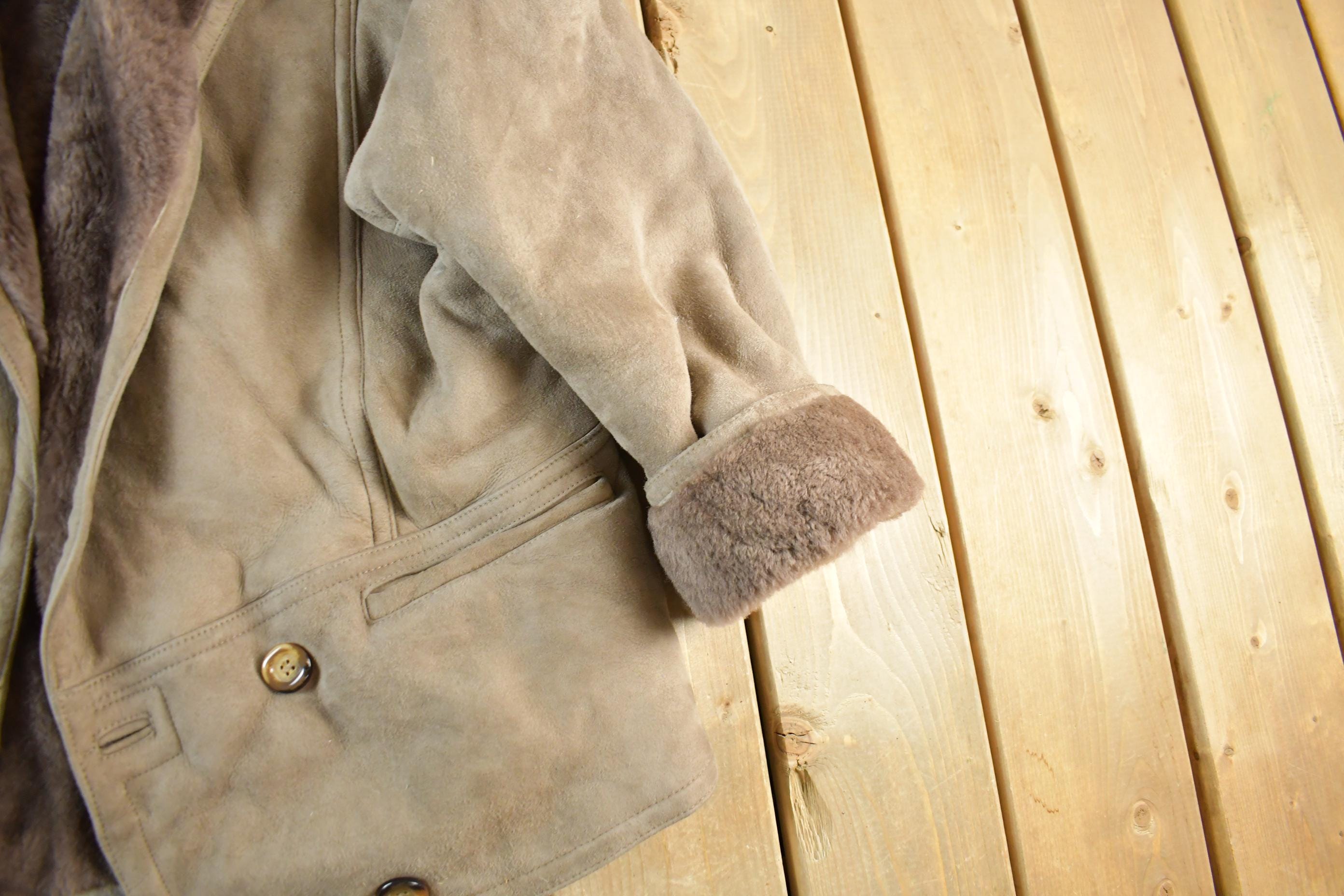 Vintage 1970s Fibok Shearling Fur Coat Men's L