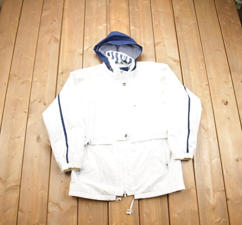 Vintage 1990s London Fog White Windbreaker Jacket