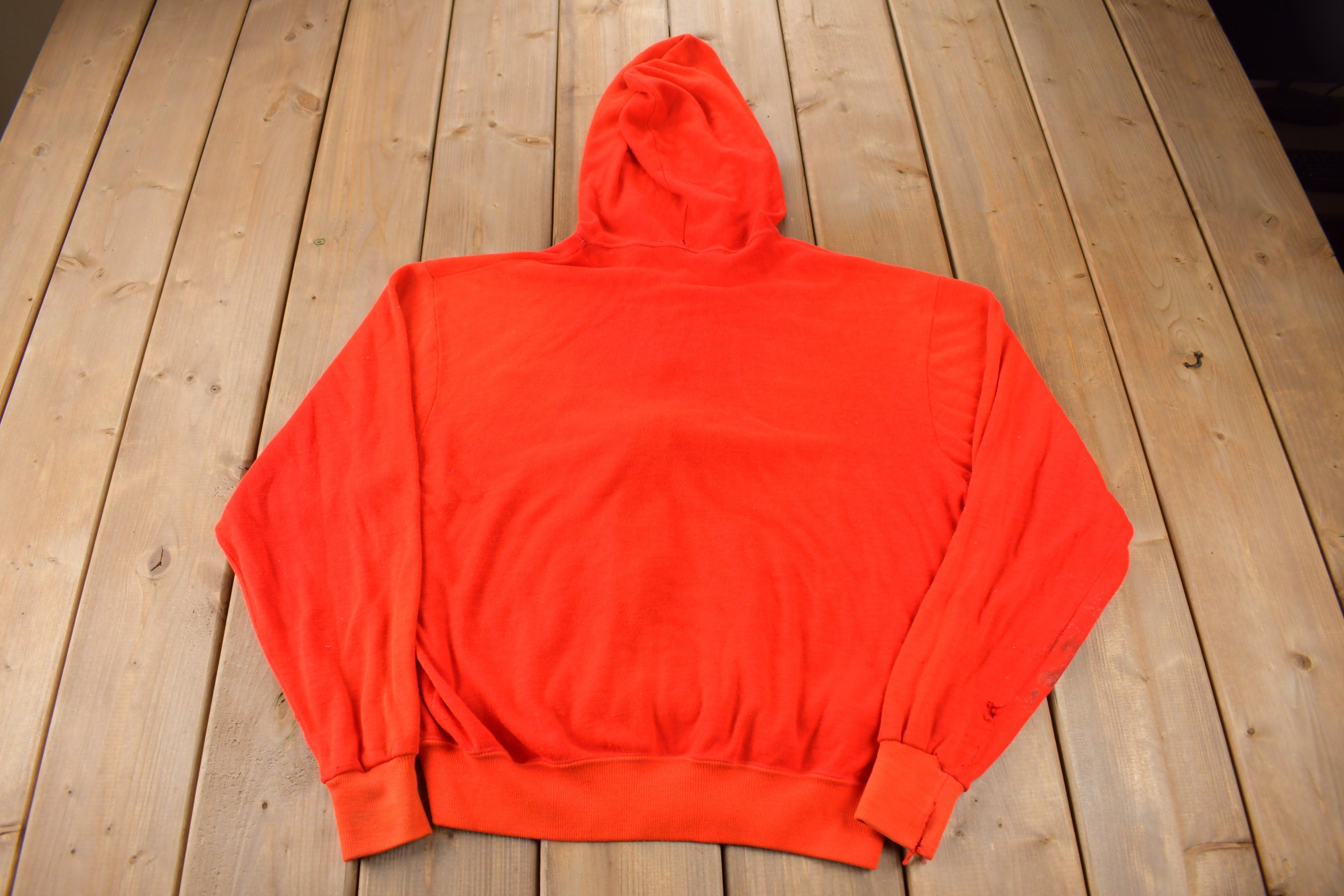 Vintage 1980s Kent Patchwork Zip Up Hoodie Made In USA Size M