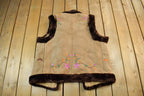Vintage 1960s Shearling Boho Vest Sherpa Lined Adult XL