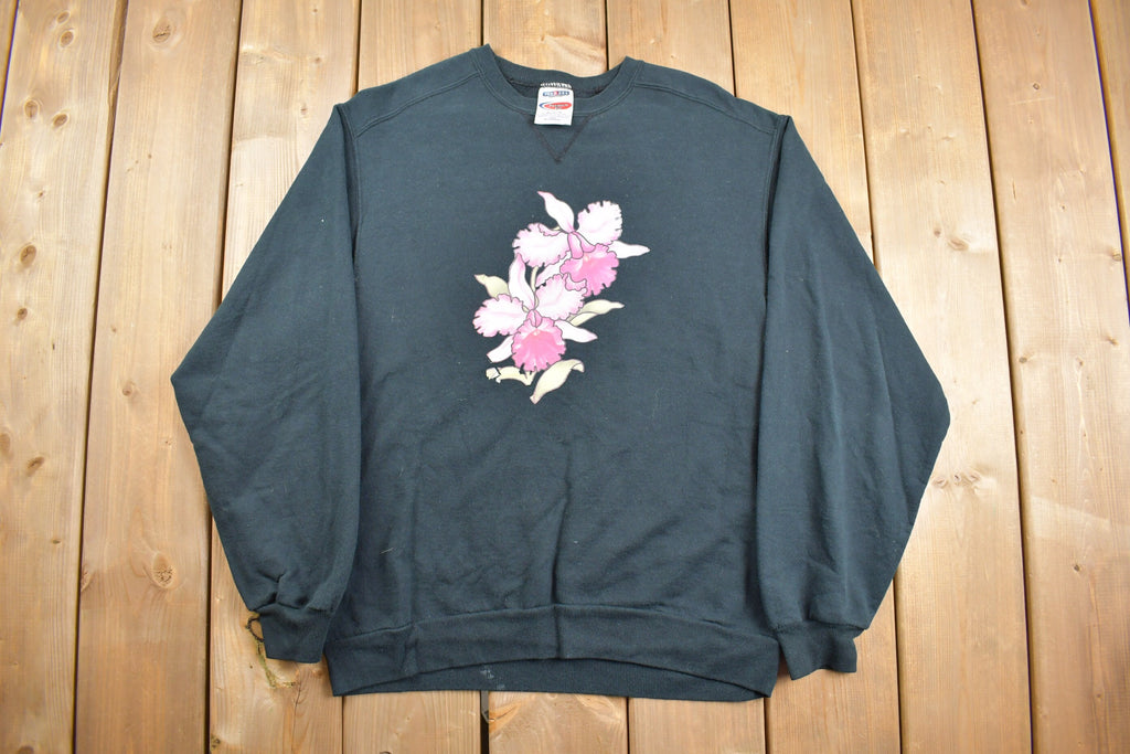Vintage 1990s Cute Floral Crewneck Sweater / 90s Crewneck / Grandma Sweater / Streetwear / Flowers /