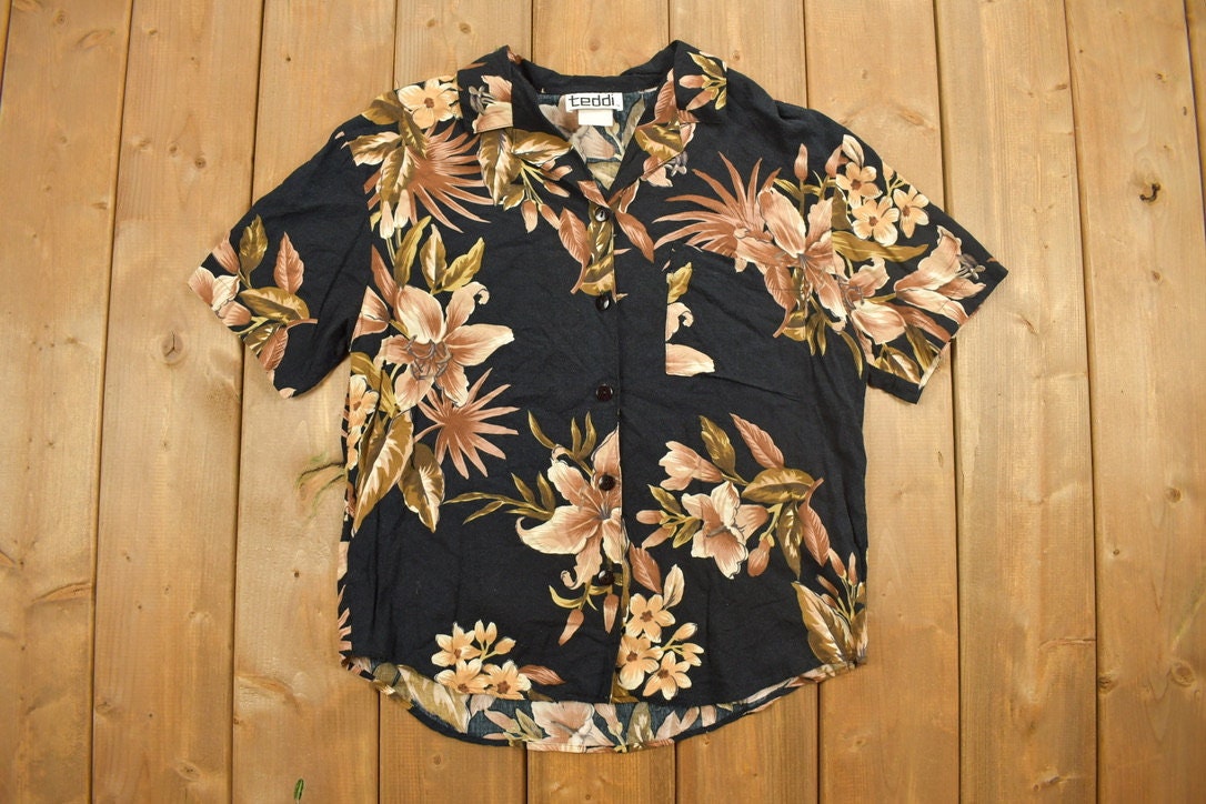 Vintage 1990s Teddi Floral Button Up Shirt