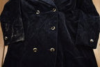 Vintage 1970s Lou Ritchie Velour Full Length Double Breasted Coat