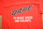 Vintage 1990s DARE To Resist Drugs & Violence Graphic T Shirt Made In USA