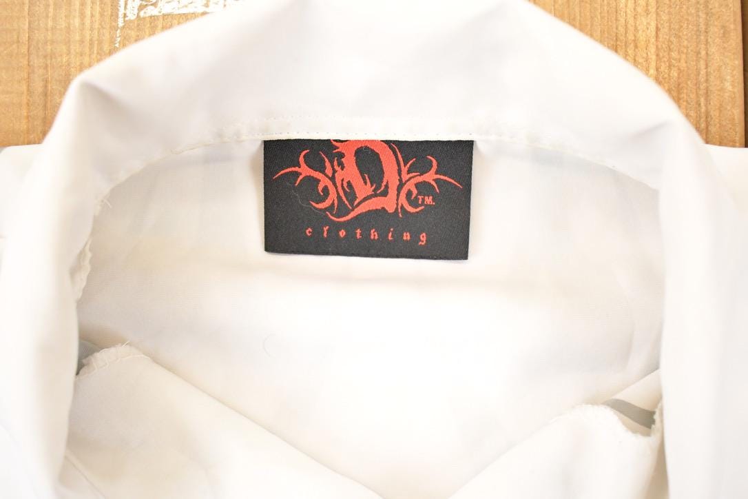 Vintage 1990s Flames AOP Rock Button Up Shirt Men's XL / Fire Pattern / Rock Style / Boxy Fit