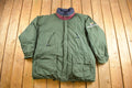 Vintage 1990s Nautica Puffer Jacket Size XL / Embroidered / Parka Jacket / Streetwear / Earth Tones