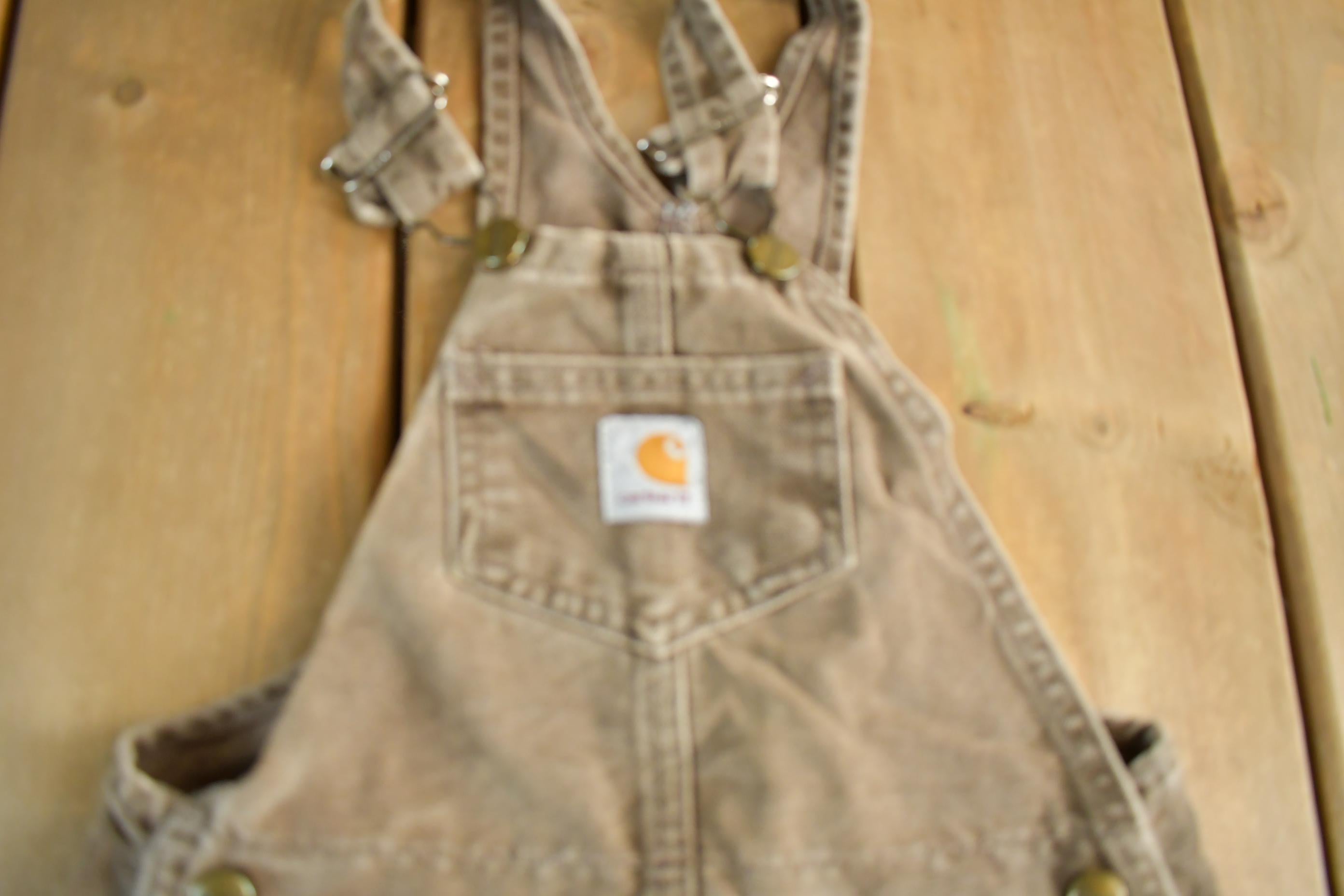 Vintage 1990s Carhartt Youth Size Double Knee Canvas Overalls Size 24 x 18
