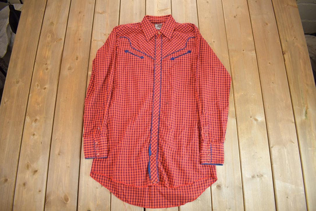 True Vintage 1980s JCPenny Western Apparel Western Cowboy Long Tail Button Up Shirt