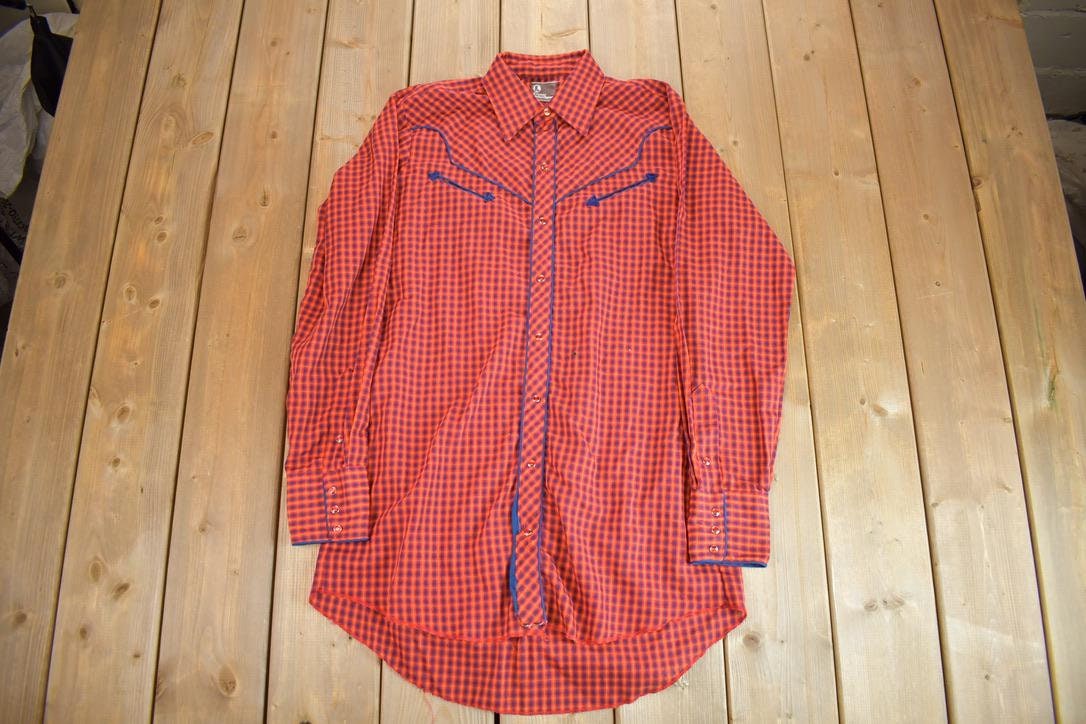 True Vintage 1980s JCPenny Western Apparel Western Cowboy Long Tail Button Up Shirt
