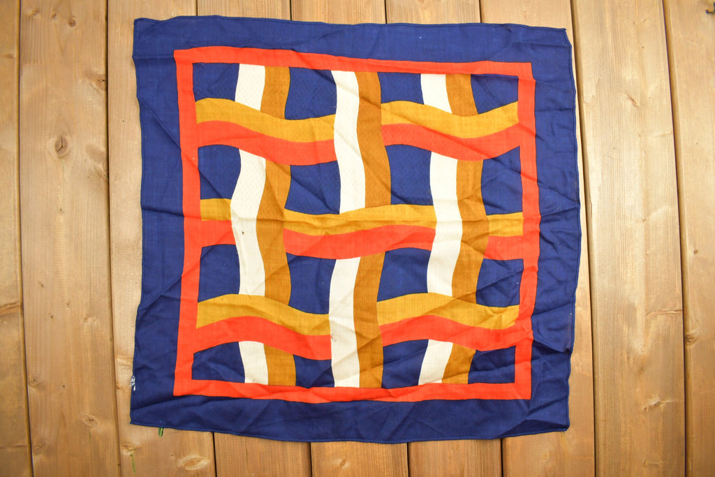 Vintage 1980s Abstract Woven Pattern Scarf