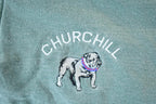 Vintage 1990s Churchill Bulldogs Quarter Zip Mock Neck Collegiate Sweater