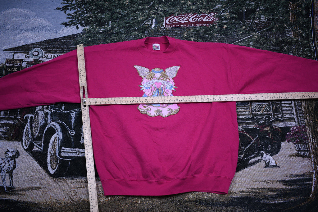 Vintage 1990s Angel Embroidered Crewneck