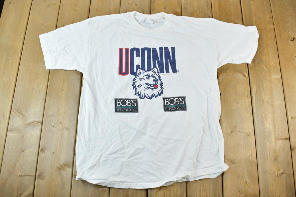 Vintage 1990s UCONN University Collegiate T-Shirt  NCAA Tee  Americana Huskies  Sportswear