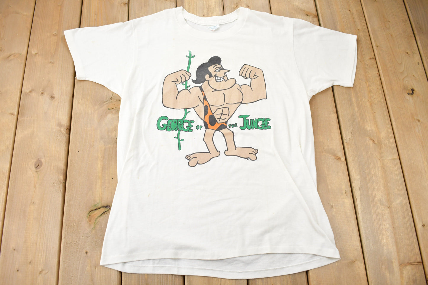 Vintage 1980s George of the Jungle Cartoon Promo T-Shirt / 80s Graphic Tee / Vintage Streetwear / Made In Canada / 80s rare cartoon graphic