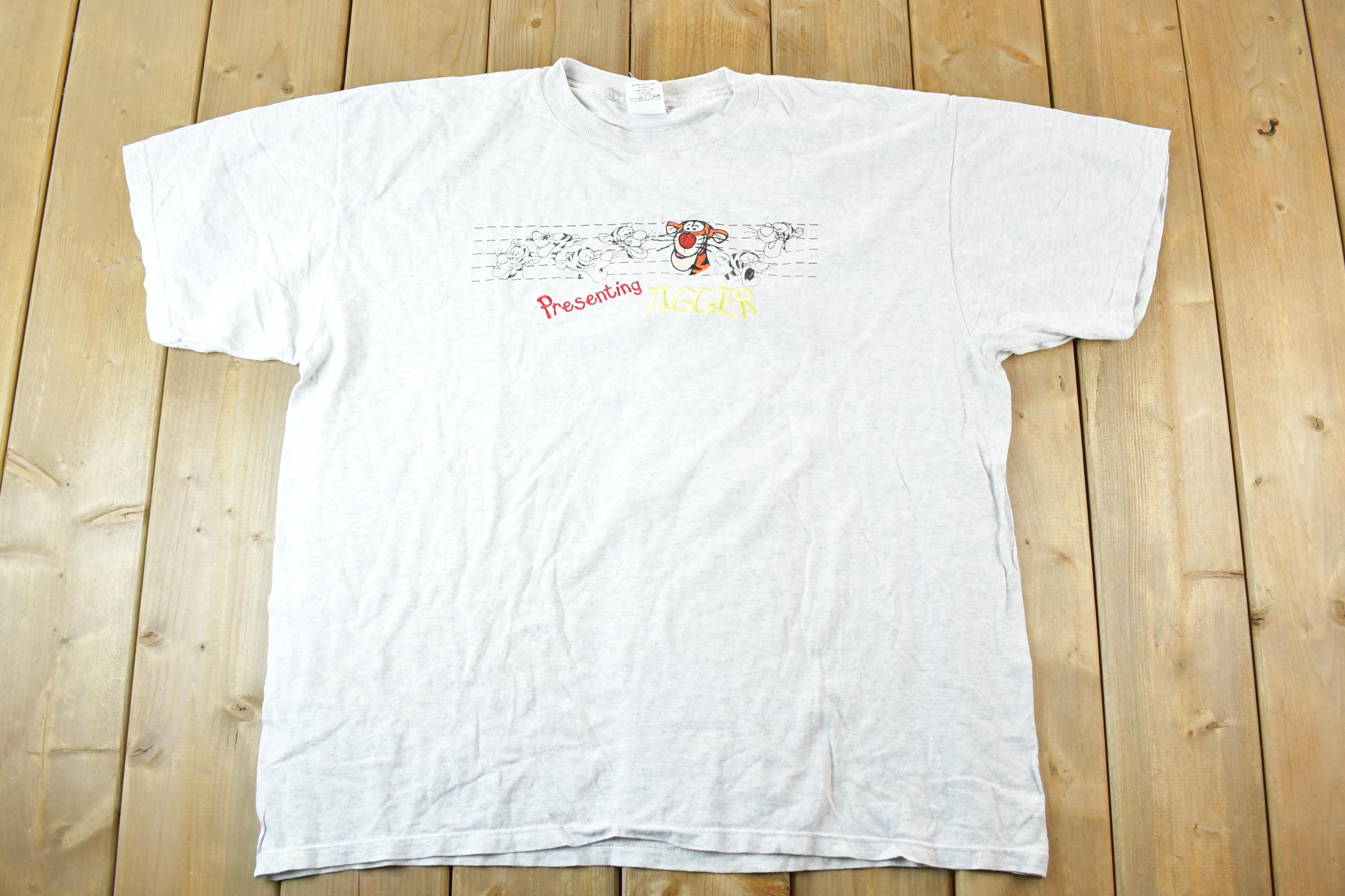 Vintage 1990s Presenting Tigger Disney Cartoon Promo T-Shirt Mens L