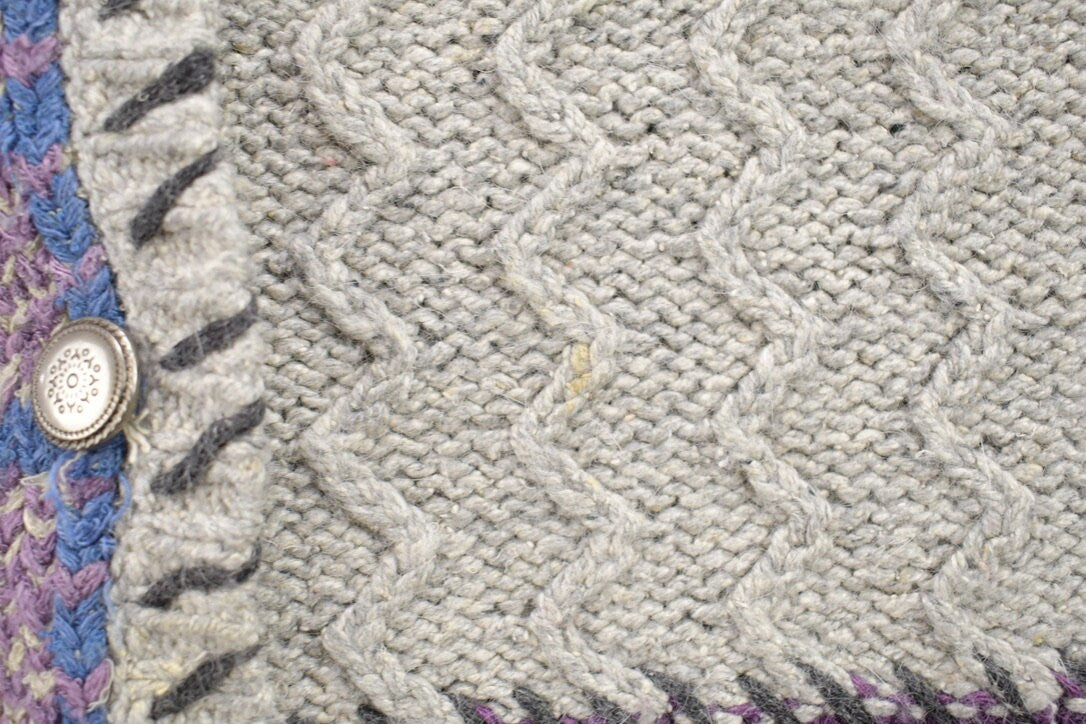 Vintage 1990s Christopher & Banks Knitted Patchwork Blazer Sweater