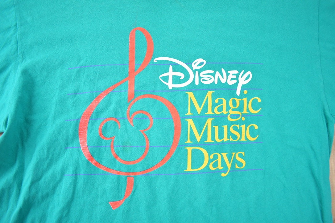 Vintage 1990s Disney Magic Music Days Graphic T-Shirt Made In USA One Size