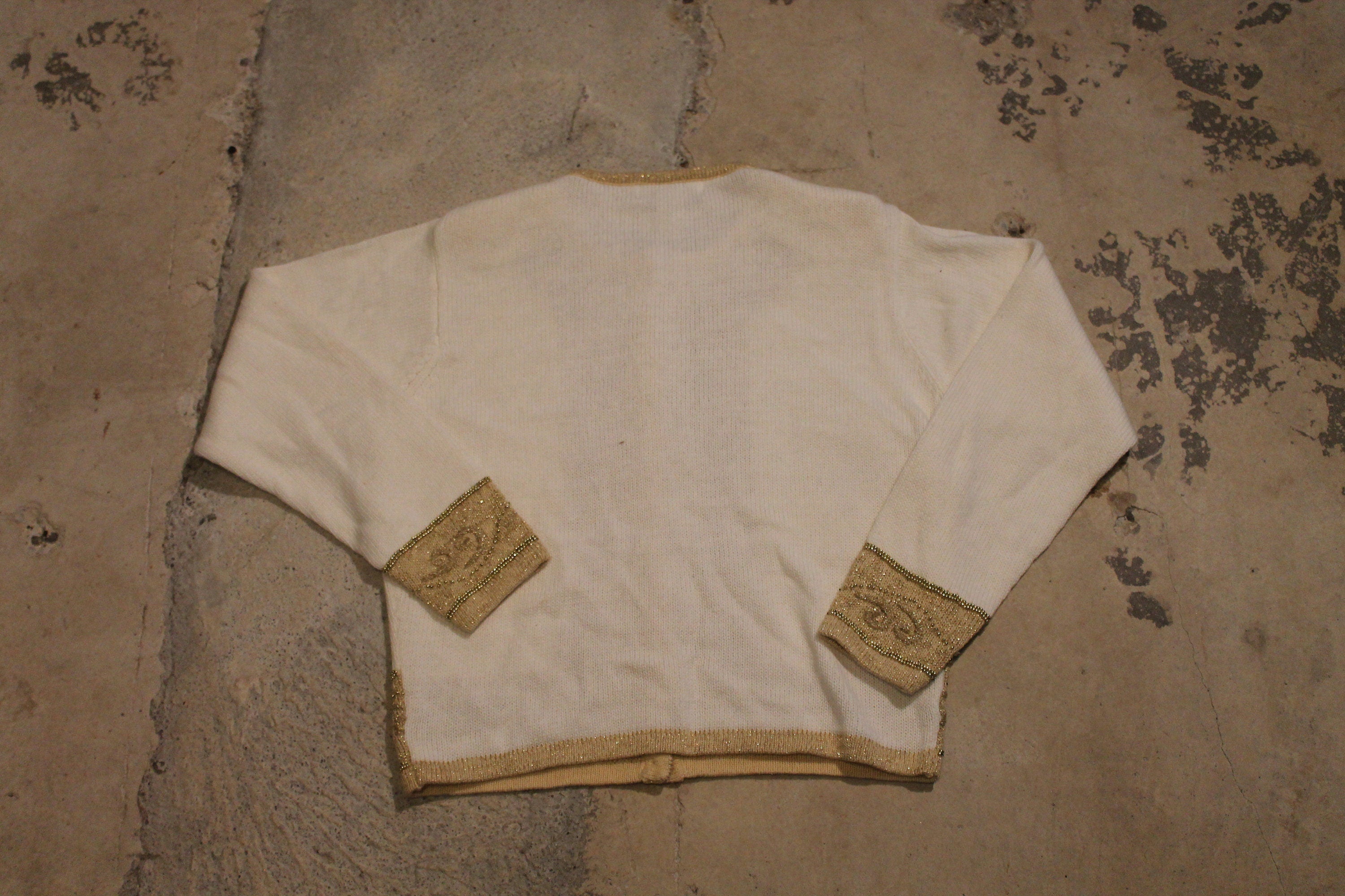 Vintage 1990s 3D Knit Cardigan Sweater