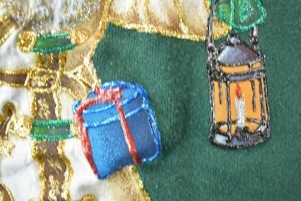Vintage 1990s Saint Nicolas Cute Santa Crewneck Sweater
