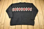 Vintage 1990s B.Moss Clothing Company Knitted V-Neck Sweater