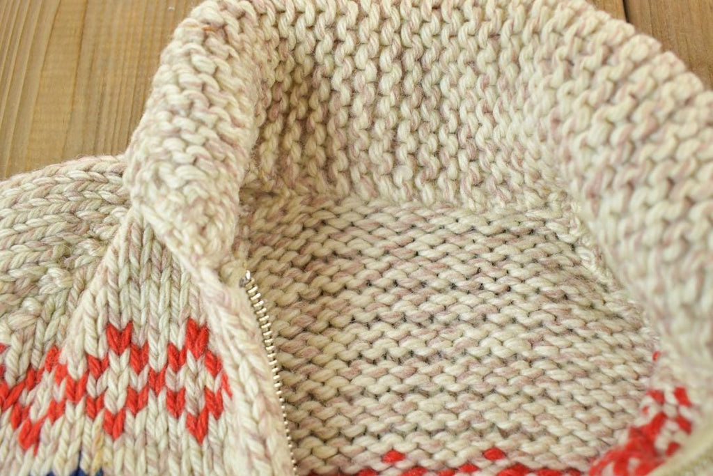 Vintage 1960s Marching Band Wool Knit Full Zip Sweater Youth S