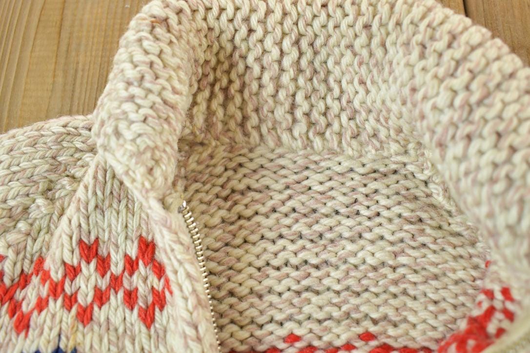 Vintage 1960s Marching Band Wool Knit Full Zip Sweater Youth S