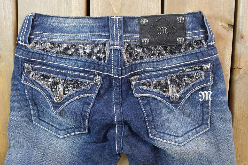 Vintage Y2K Miss Me Bedazzled Low Rise Jeans Size 26x31