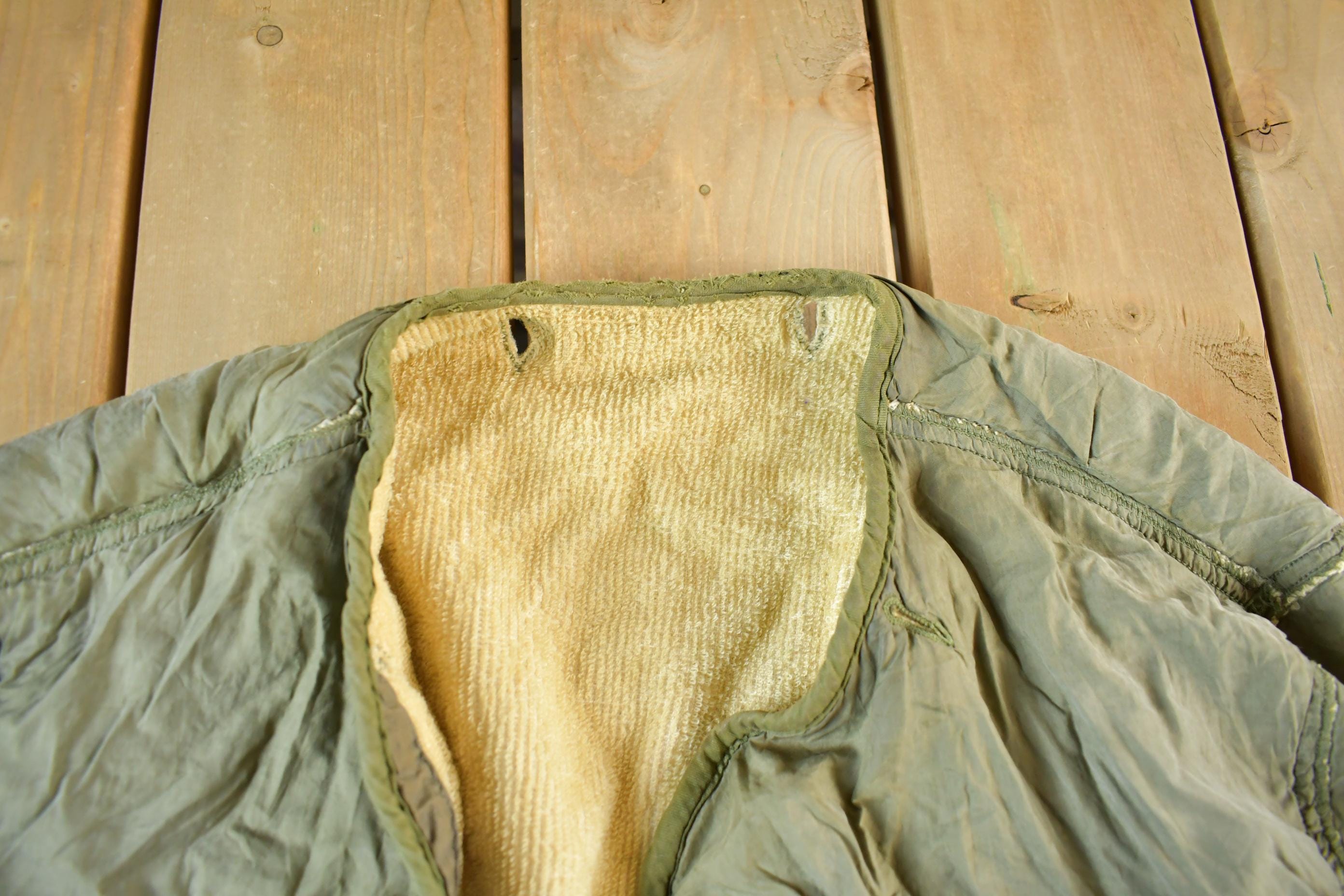Vintage 1980s Lined Military Liner Jacket Men's Medium