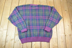 Vintage 1990s Field Gear Knit Abstract Pattern Crewneck Sweater Made In USA