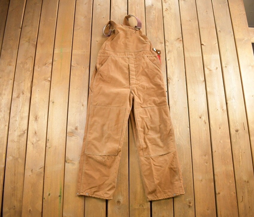 Vintage 1990s Carhartt Double Knee Canvas Overalls Size 40x30