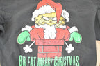 Vintage 1990s Garfeild Big Fat Merry Christmas Cartoon Comedy Crewneck Sweatshirt Men's L