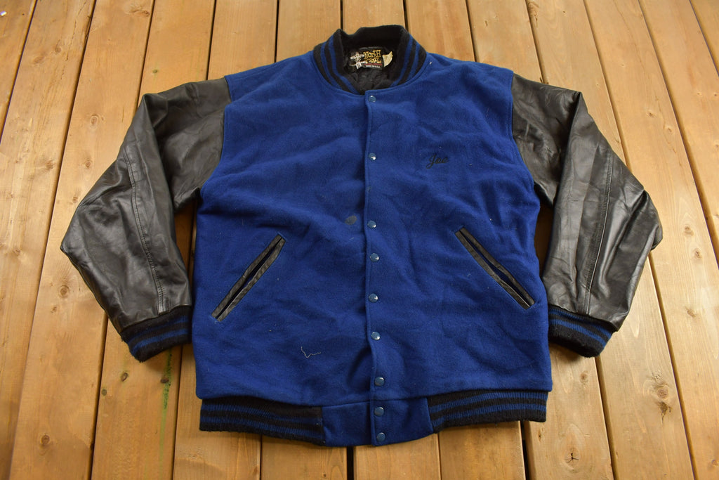 Vintage 1990s "MariNet" Leather Varsity Jacket
