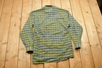 Vintage 1990s Green Plaid Flannel Button Up Shirt